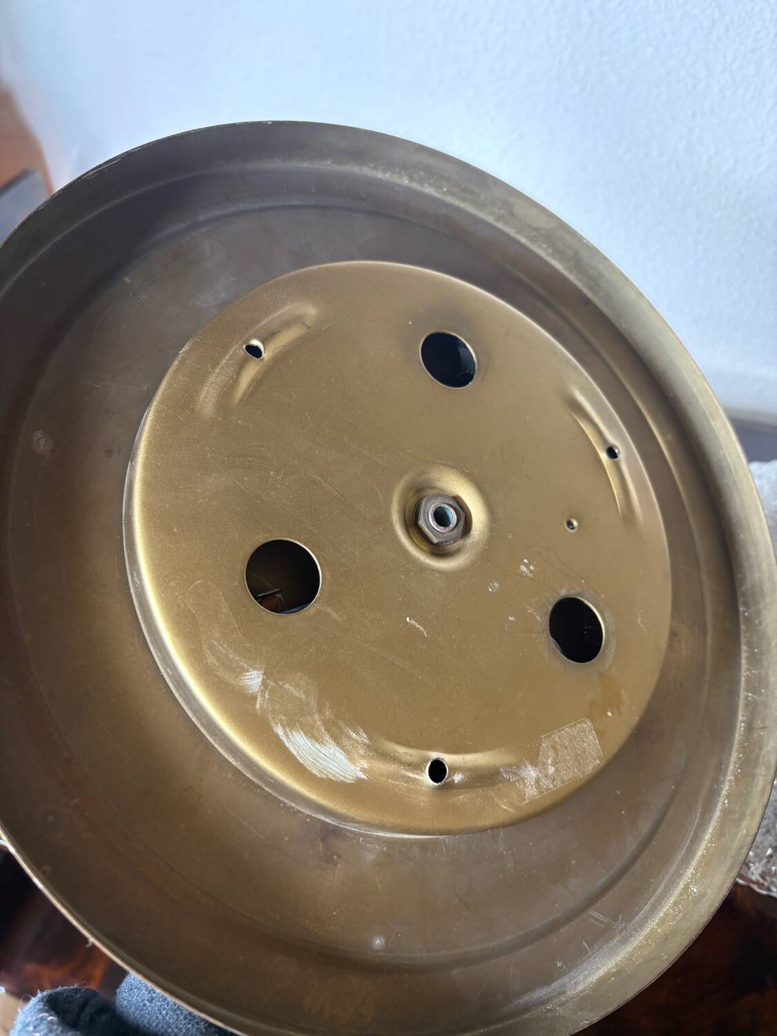 Frosted glass and brass ceiling light, 1970s