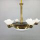 Art Deco chandelier with glass shade, Czechoslovakia, 1930s