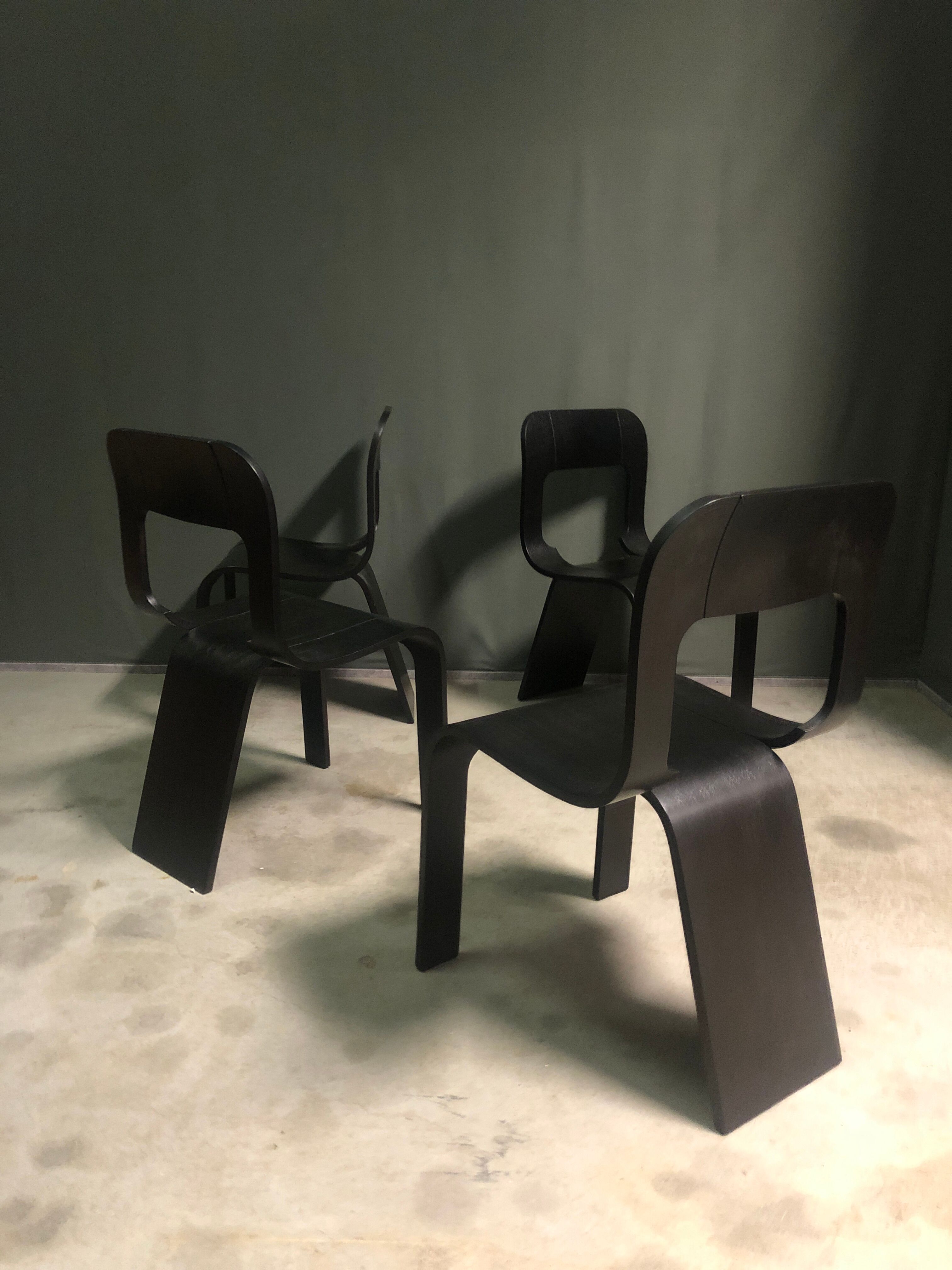 Set de 4 chaises par Gigi Sabadin années 1970