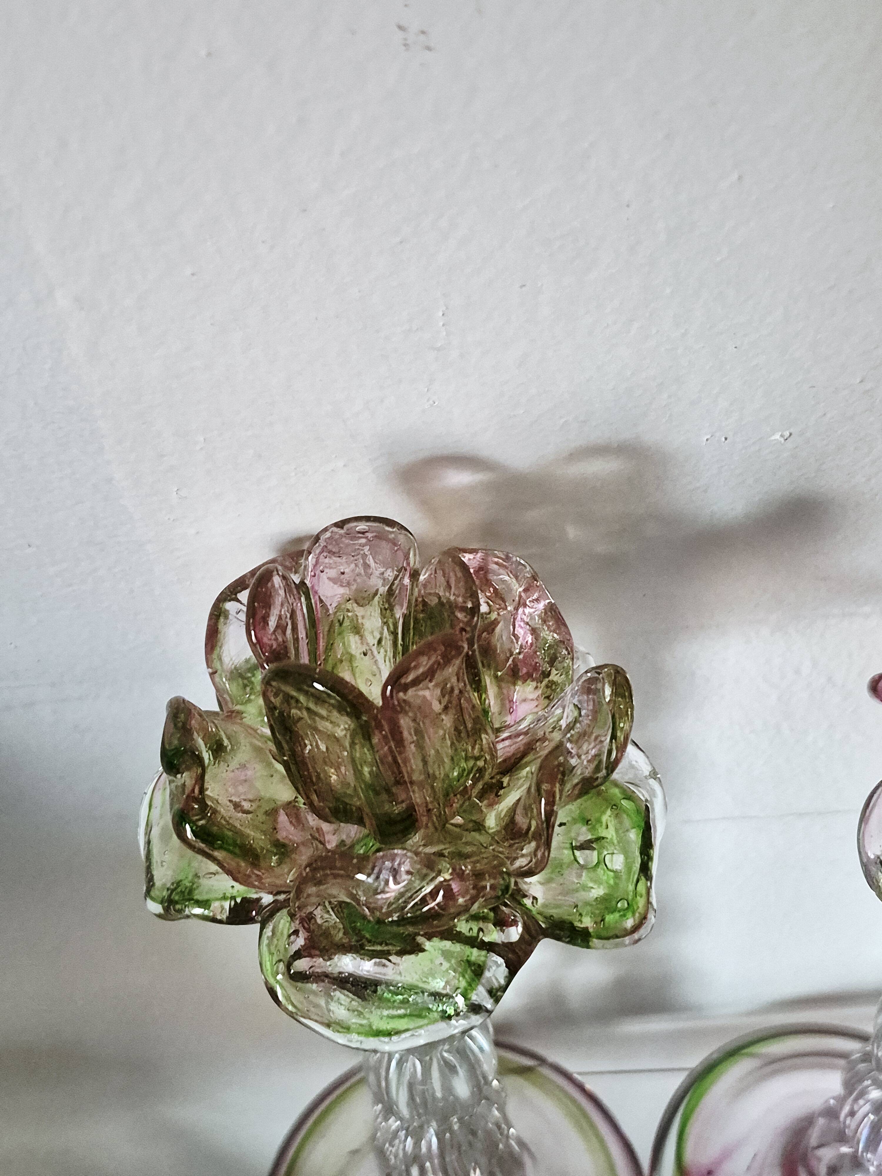 Pair of Murano Salviati candle holders