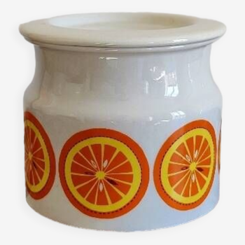 The Arabia orange jam pot