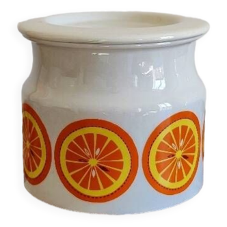 The Arabia orange jam pot
