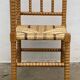 Art Deco turned wood straw corner armchair