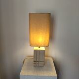 70s foot carved limestone lamp