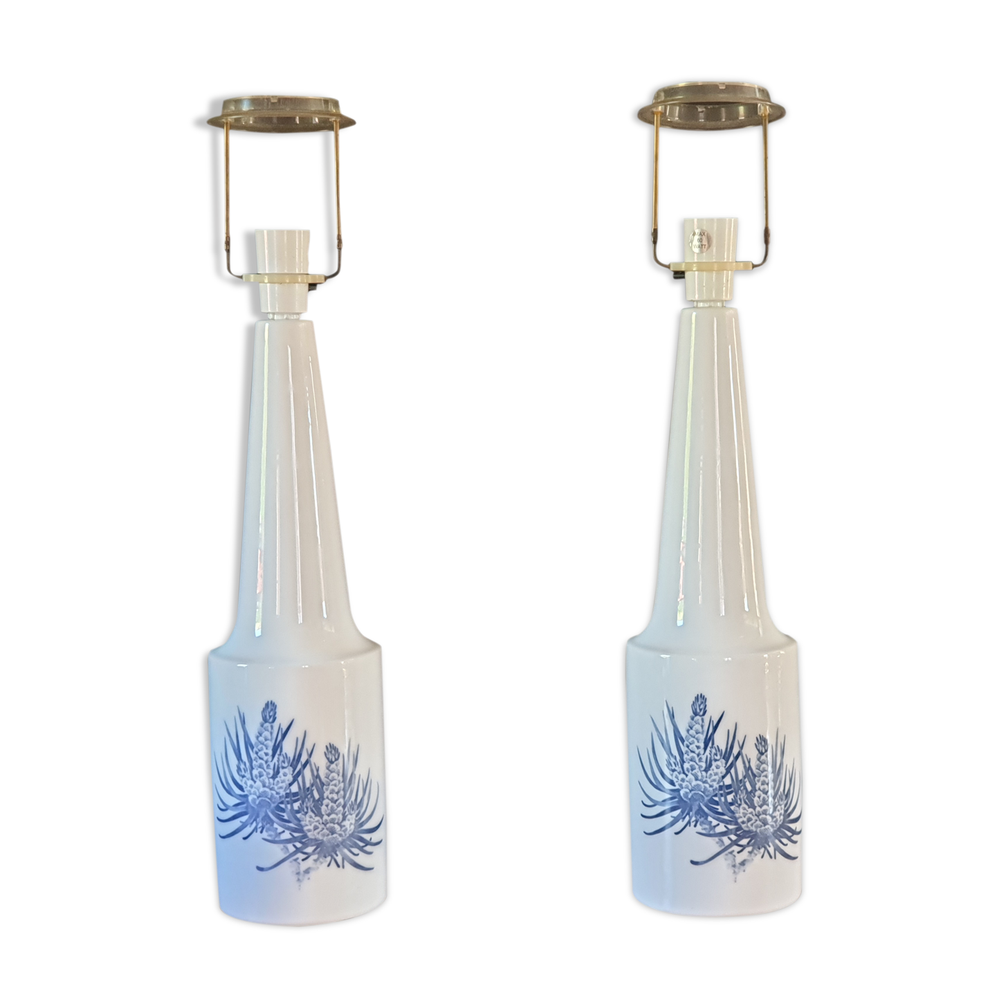 Pair of lamps foot in Danish faience 1970