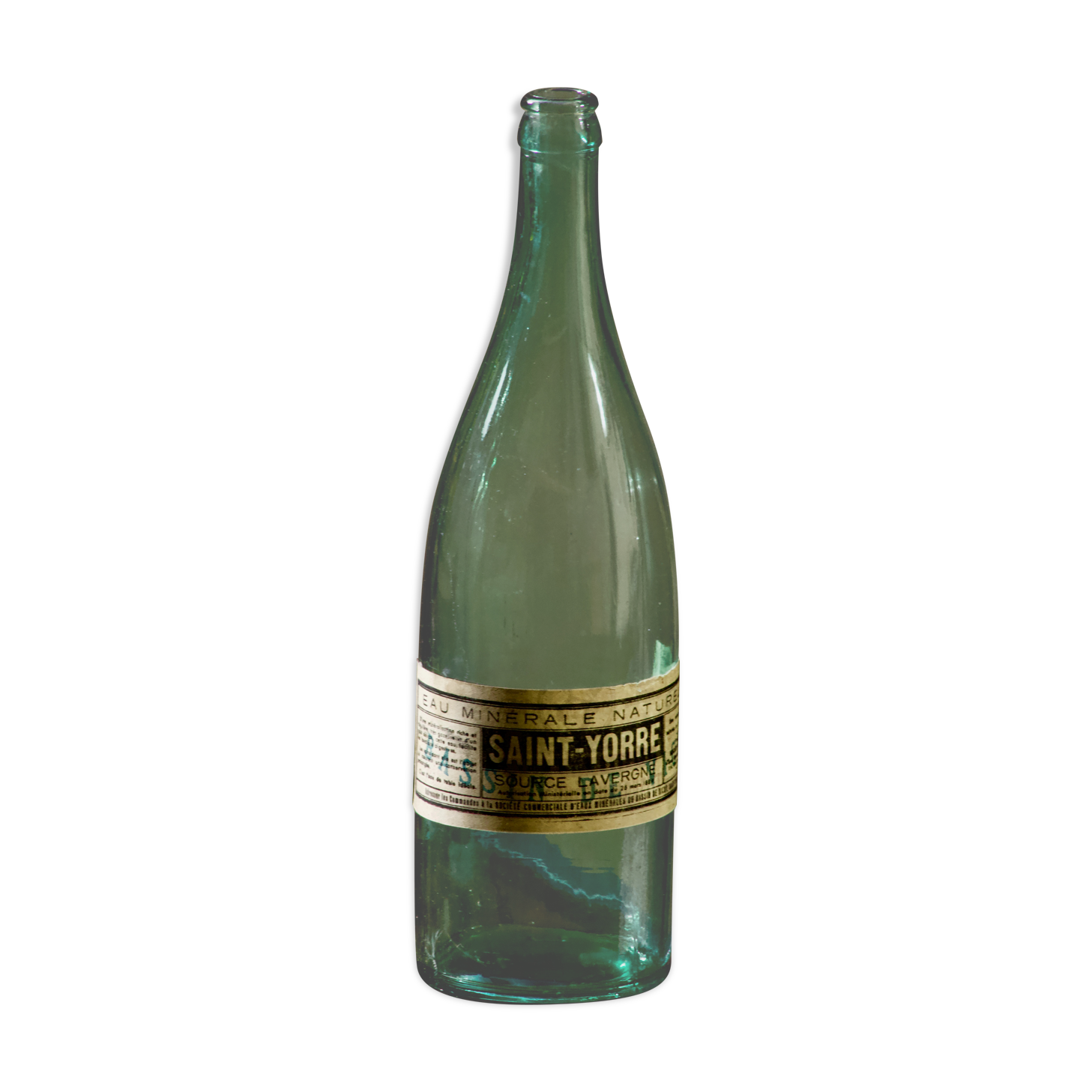 Old bottle of Saint-Yorre mineral water at the beginning of the 20th century with label in very beautiful condition!