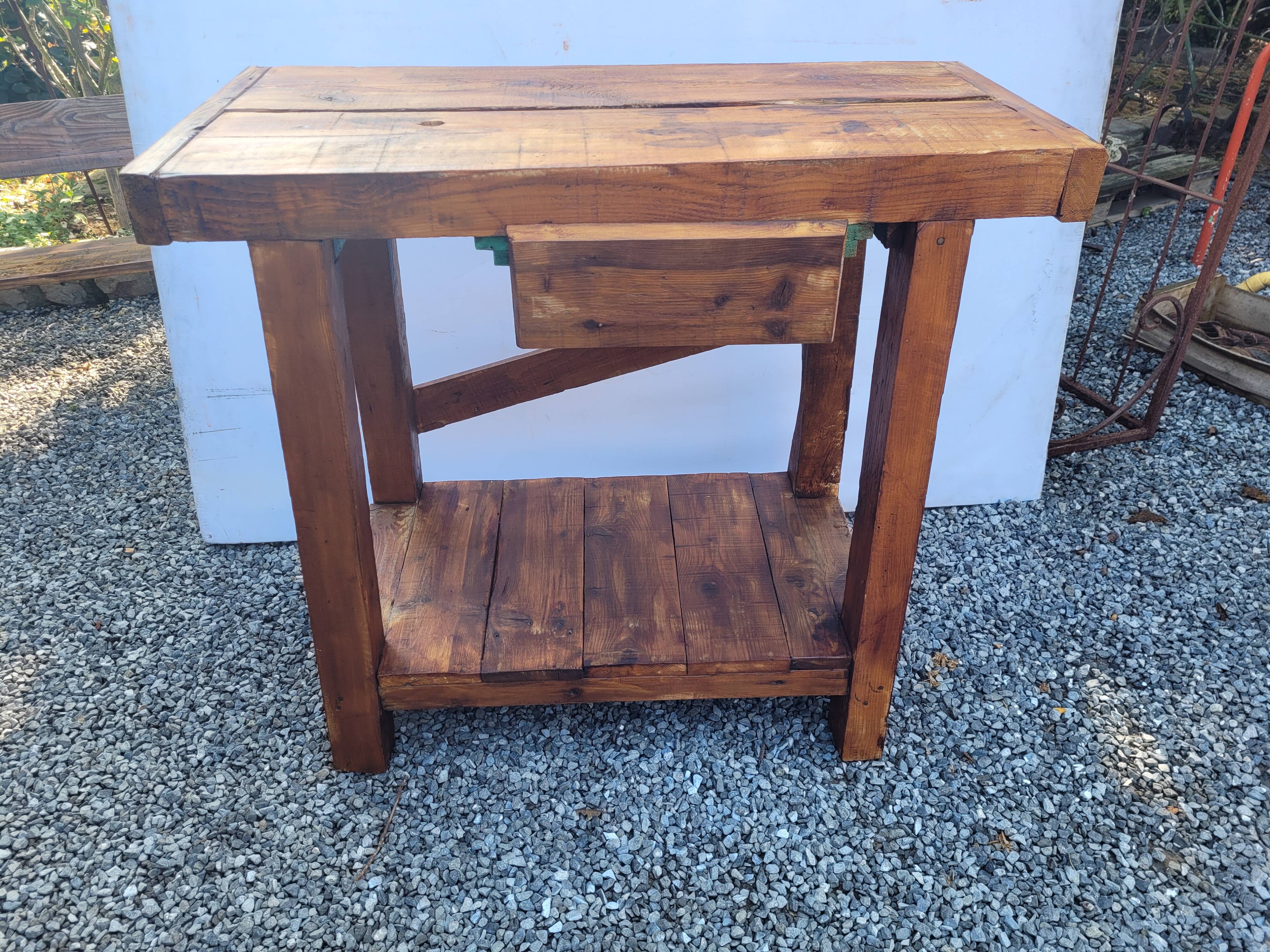 Wooden workbench 101×90cms with 1 drawer