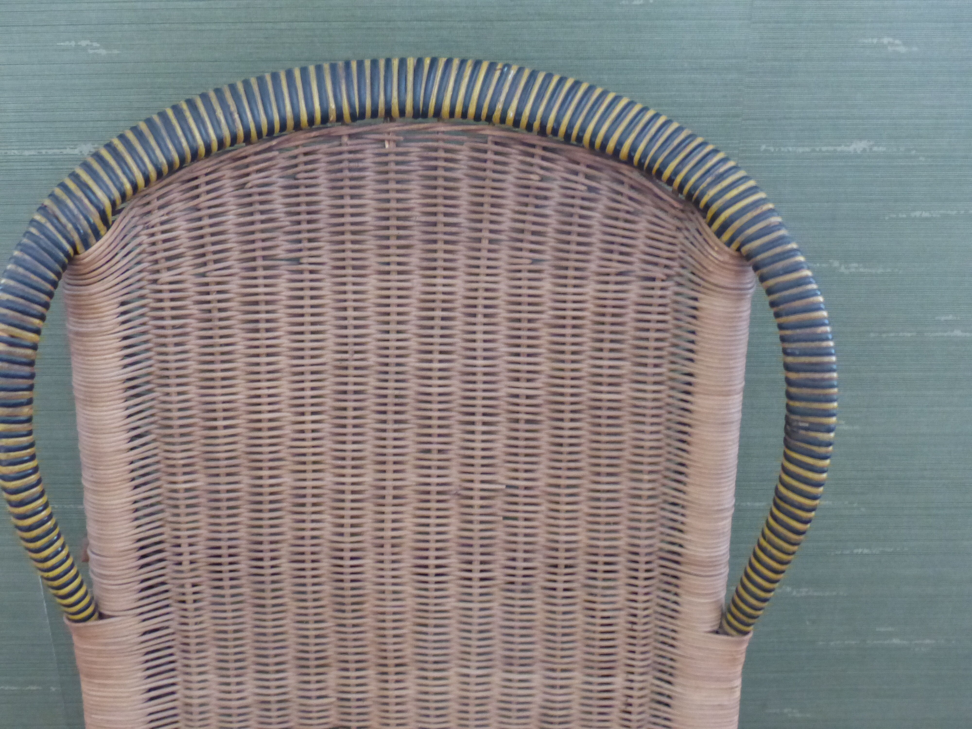Chaise longue debut xx° en rotin, osier et bois