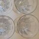4 old conical liquor glasses cut with 10 flat ribs with faceted sides