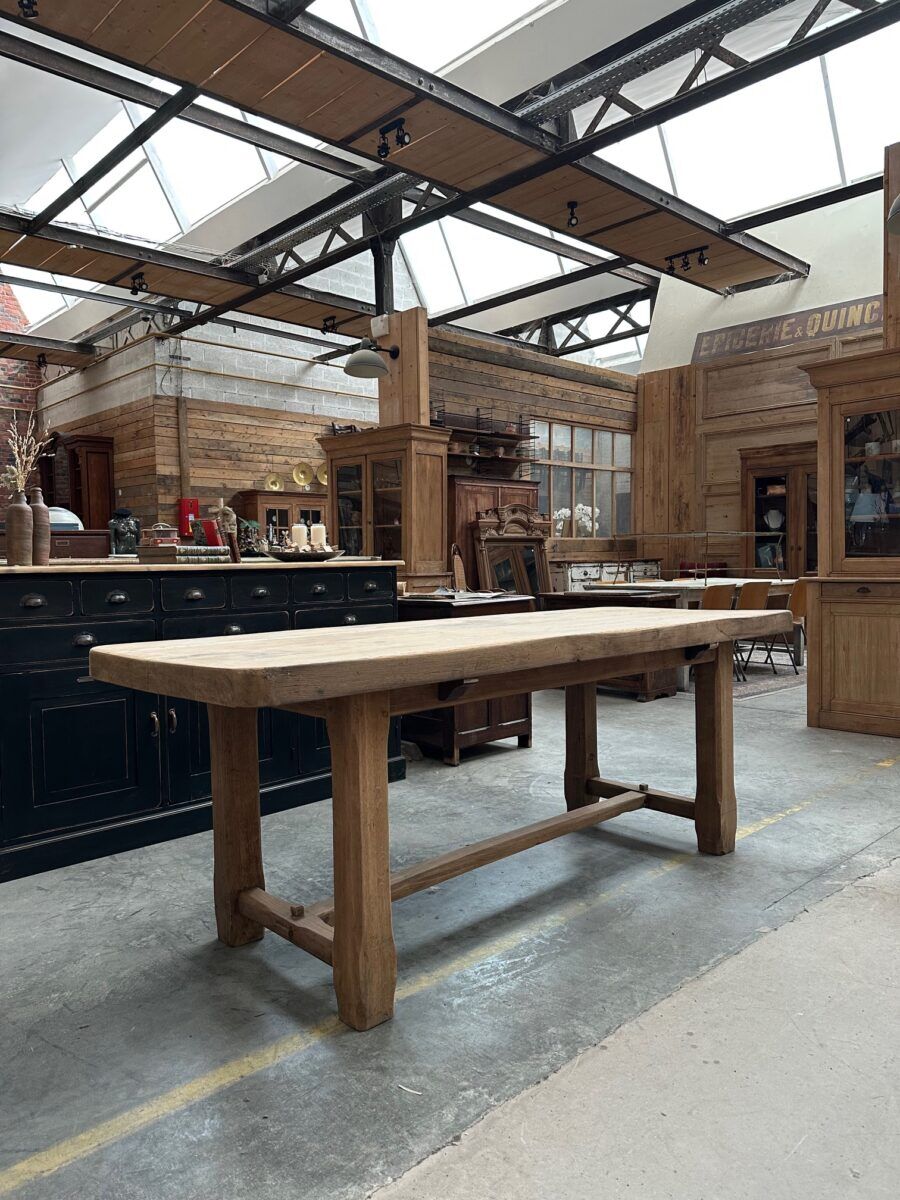 Solid oak campaign table