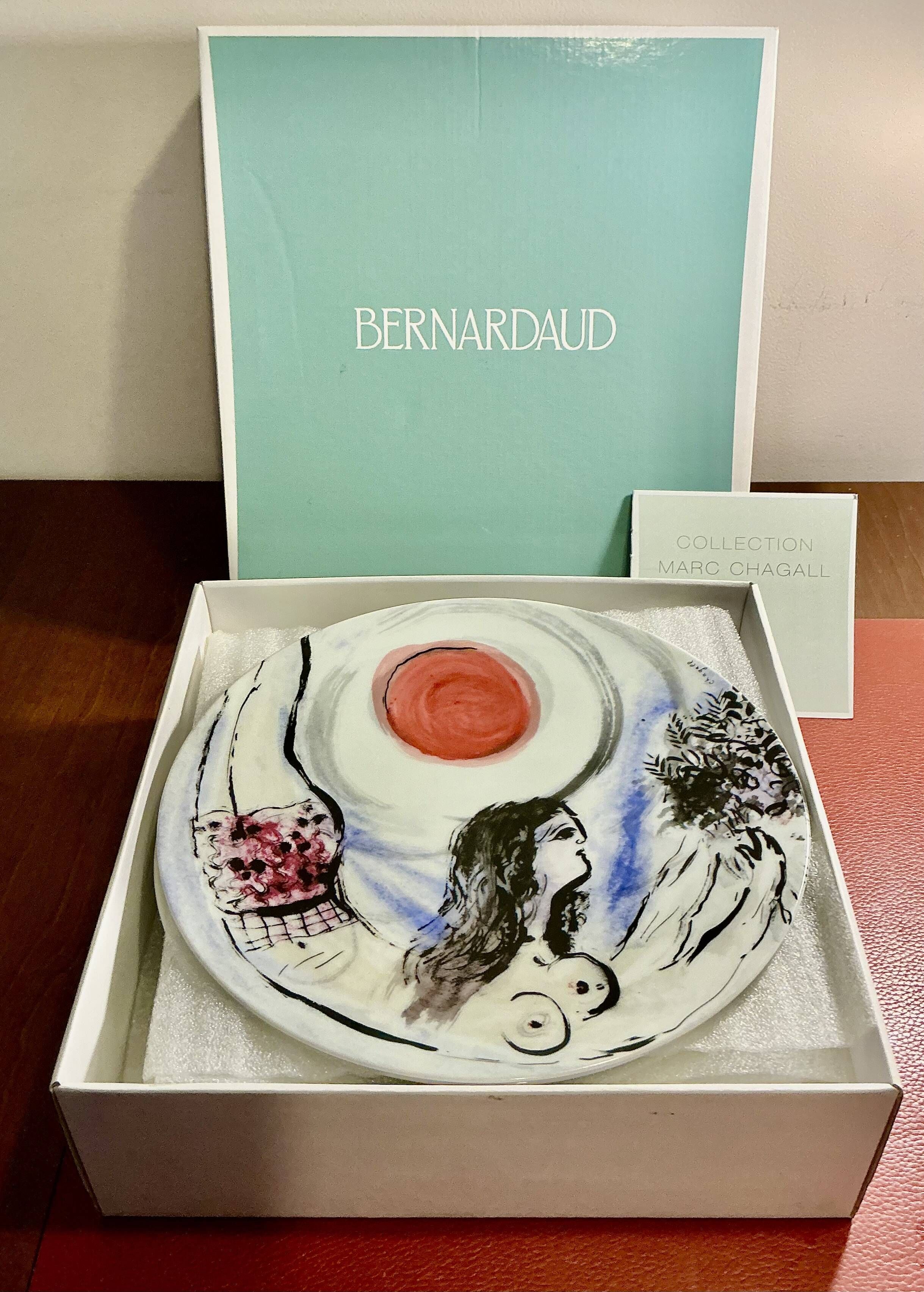Bernardaud box of 6 Limoges porcelain plates Marc Chagall