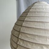 Suspension in rattan and natural japanese linen in the shape of a drop