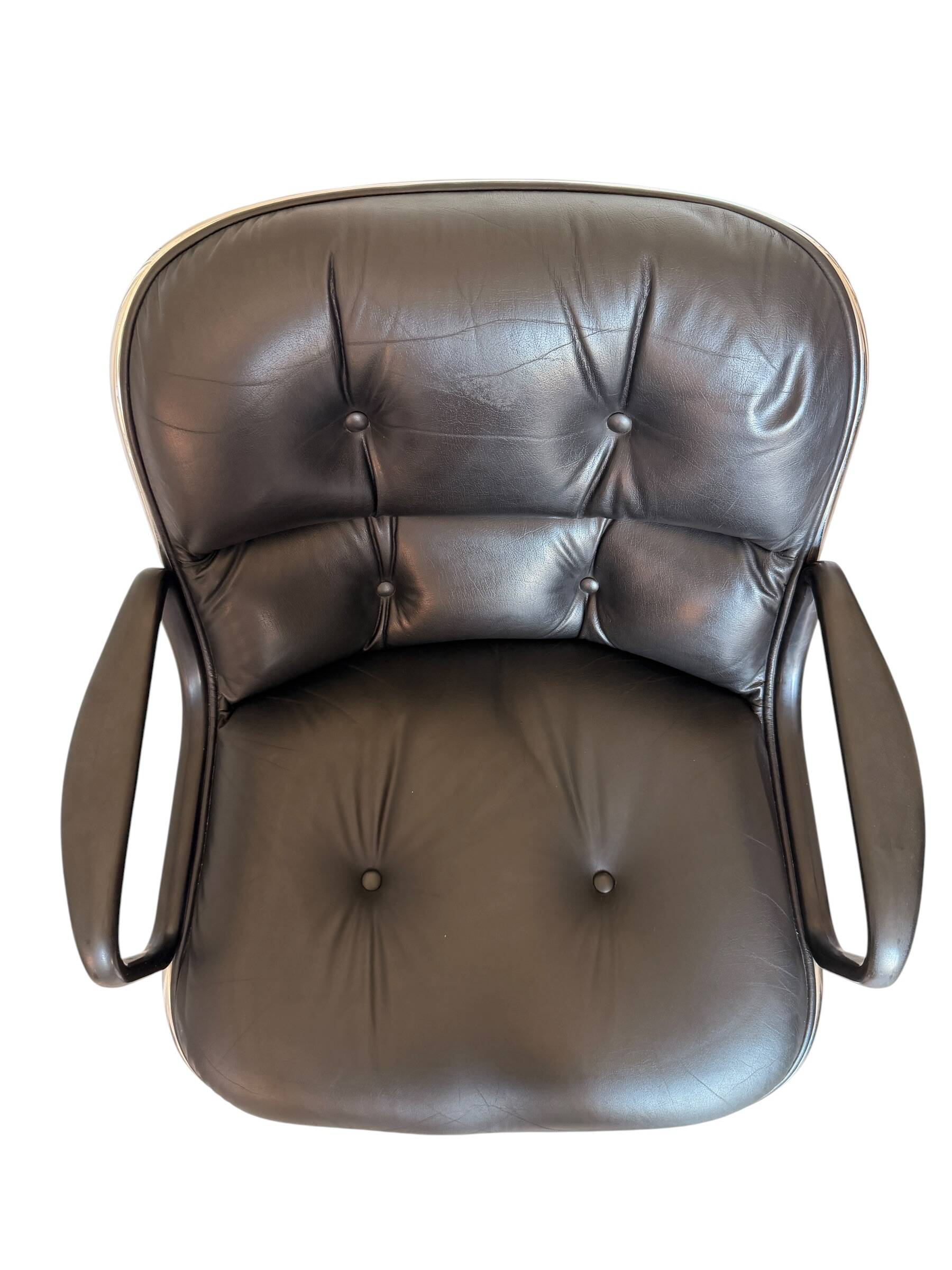 Charles Pollock Knoll Office Chair - Black Leather (Signed Model)