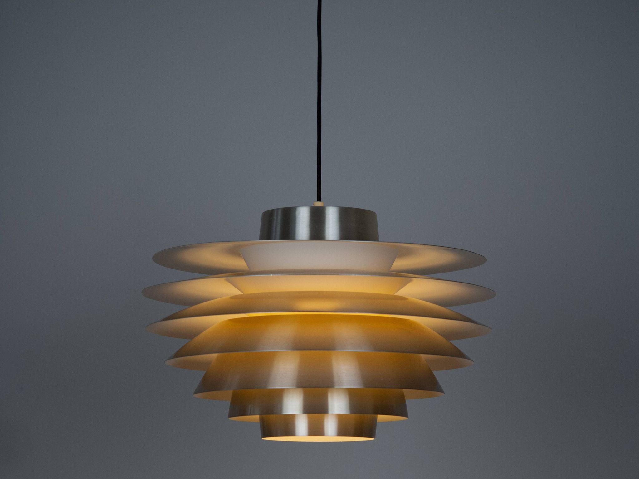 Lampe suspendue vintage danoise Verona par Svend Middelboe, Lyfa, 1962