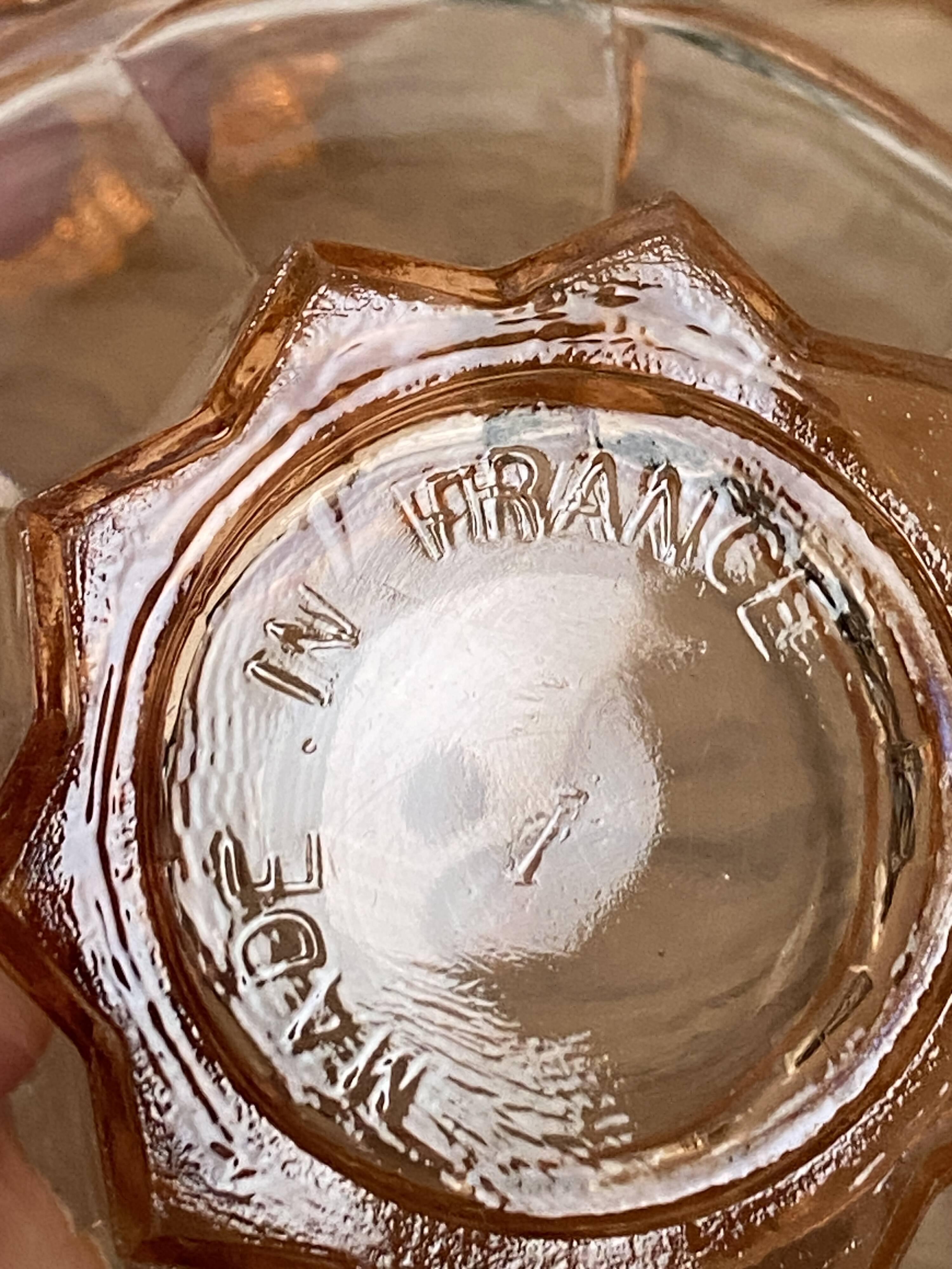 Set of 6 pink star luminarc cups