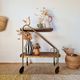 Vintage 1950s dessert bar - Gold metal and wood formica trays