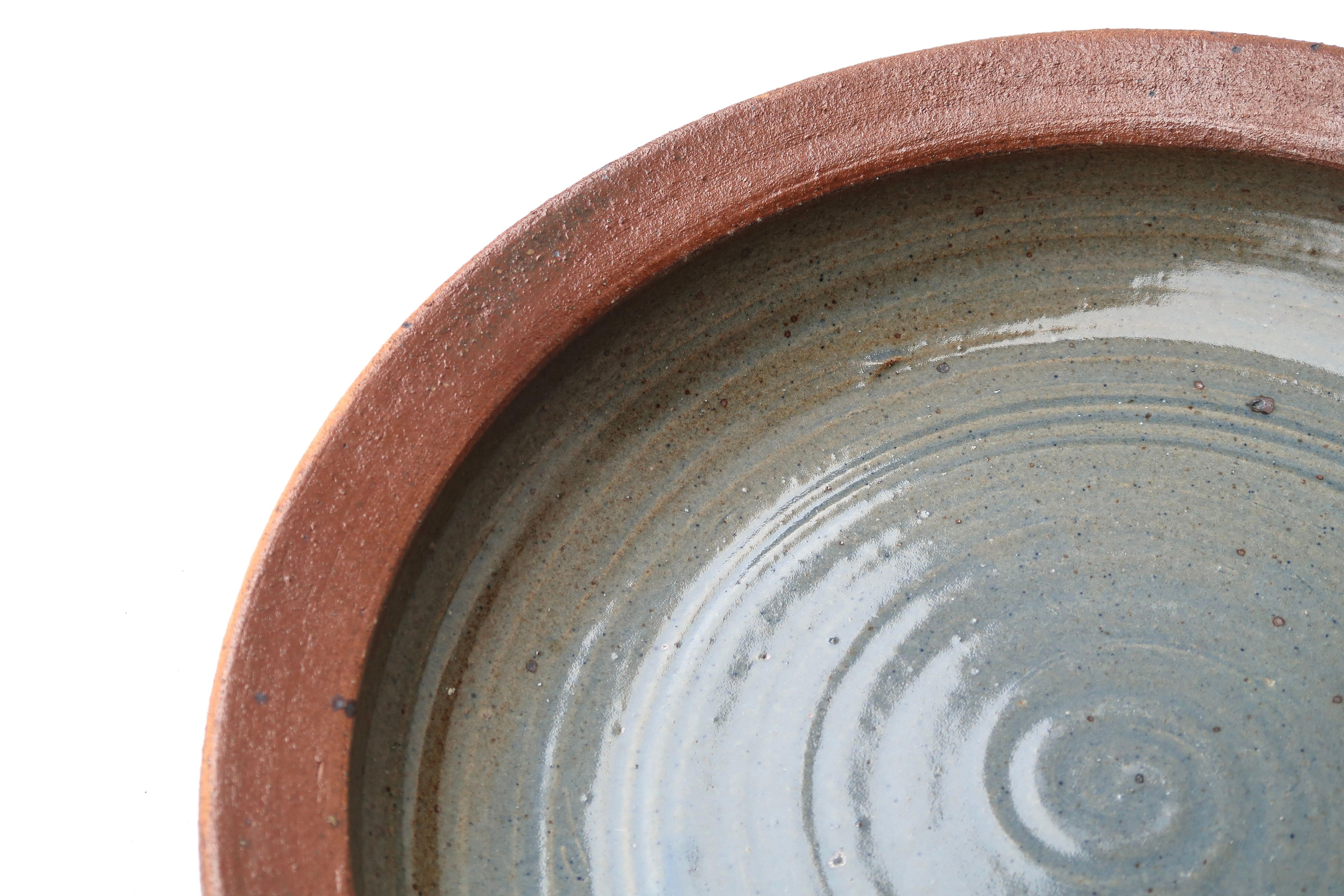 Stoneware dish by Pierre Digan, La Borne, 60s