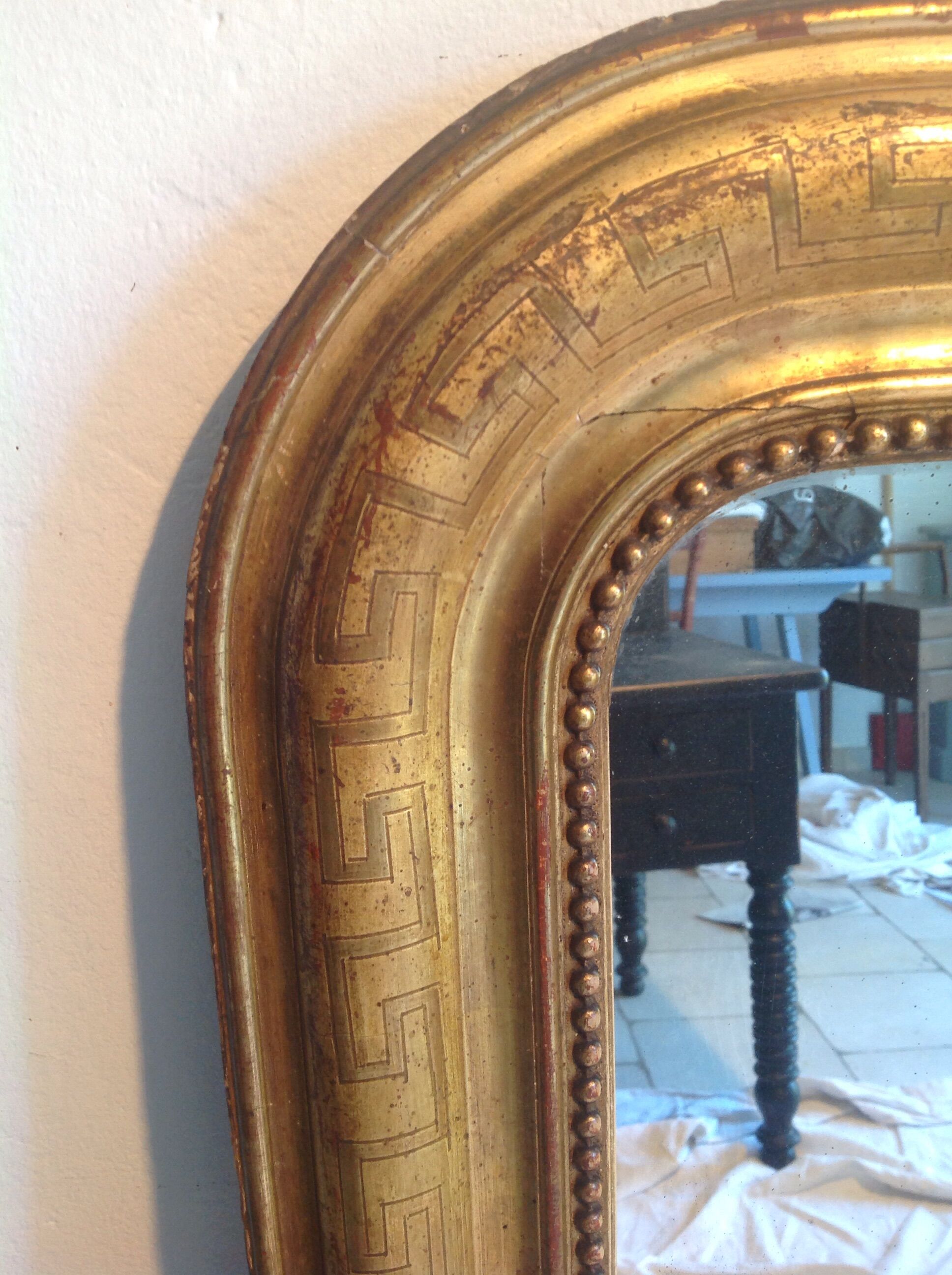 Mirror Louis Philippe golden 83x107cm