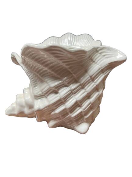 Shell-shaped ceramic vase