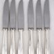 Christofle model Dax, 6 dessert, cheese, and side knives, silver metal.