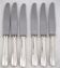 Christofle model Dax, 6 dessert, cheese, and side knives, silver metal.