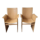 Pair of chairs with Italian design leather armrests