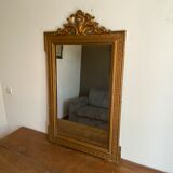 Fine 19th century golden mirror with decorated pediment 115x70