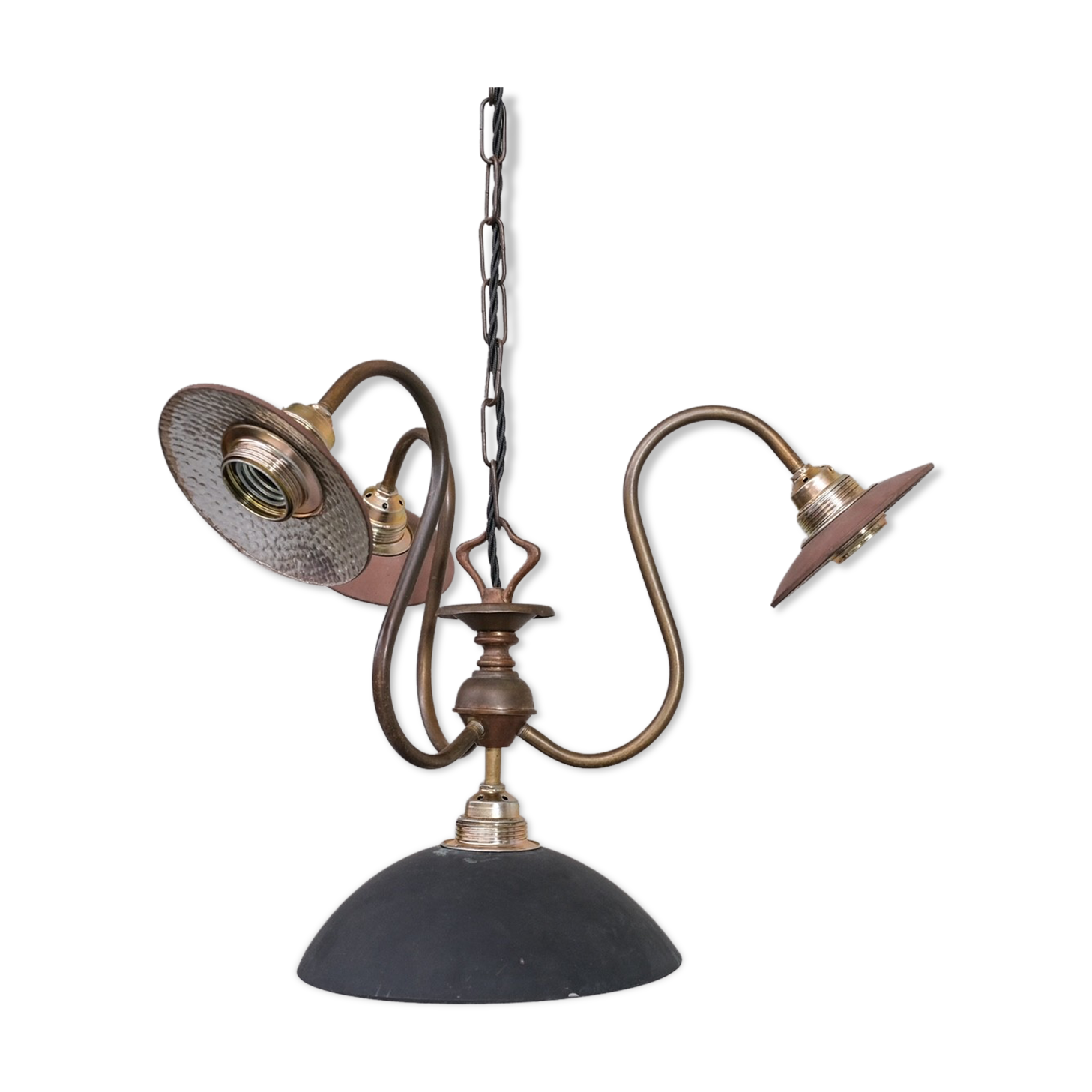 Antique english swan neck mercury glass pendant light/chandelier