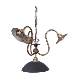 Antique english swan neck mercury glass pendant light/chandelier