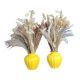 Paire de vase en émail jaune citron