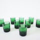 Lot de 9 verres à eau en verre soufflé vert