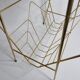 Vintage magazine shelf in glass and gilded metal