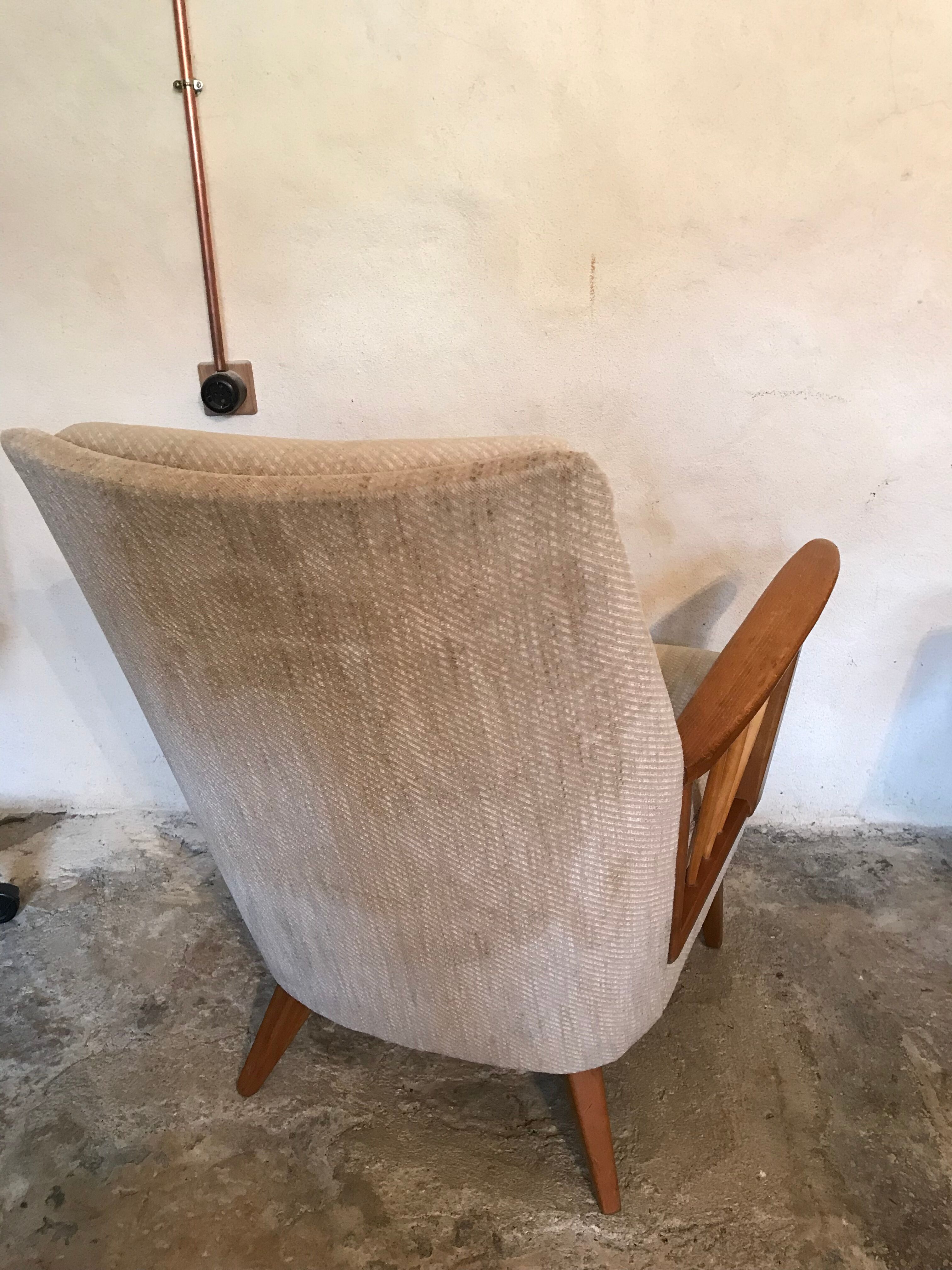 Cozy vintage mid century Scandinavian style armchair