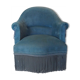 Fauteuil crapaud velours bleu