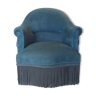 blue velvet toad armchair