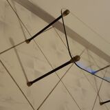 Glass table with brass tip