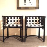 Josef Hoffmann style  art nouveau design armchairs