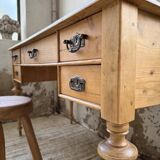 Blonde walnut desk and pine top 1900