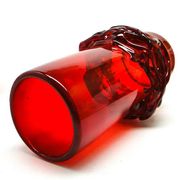 Crown of Thorns vase, red glass, designed by J. Słuczan-Orkusz, Poland, 1970s