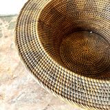 Flared woven wicker basket
