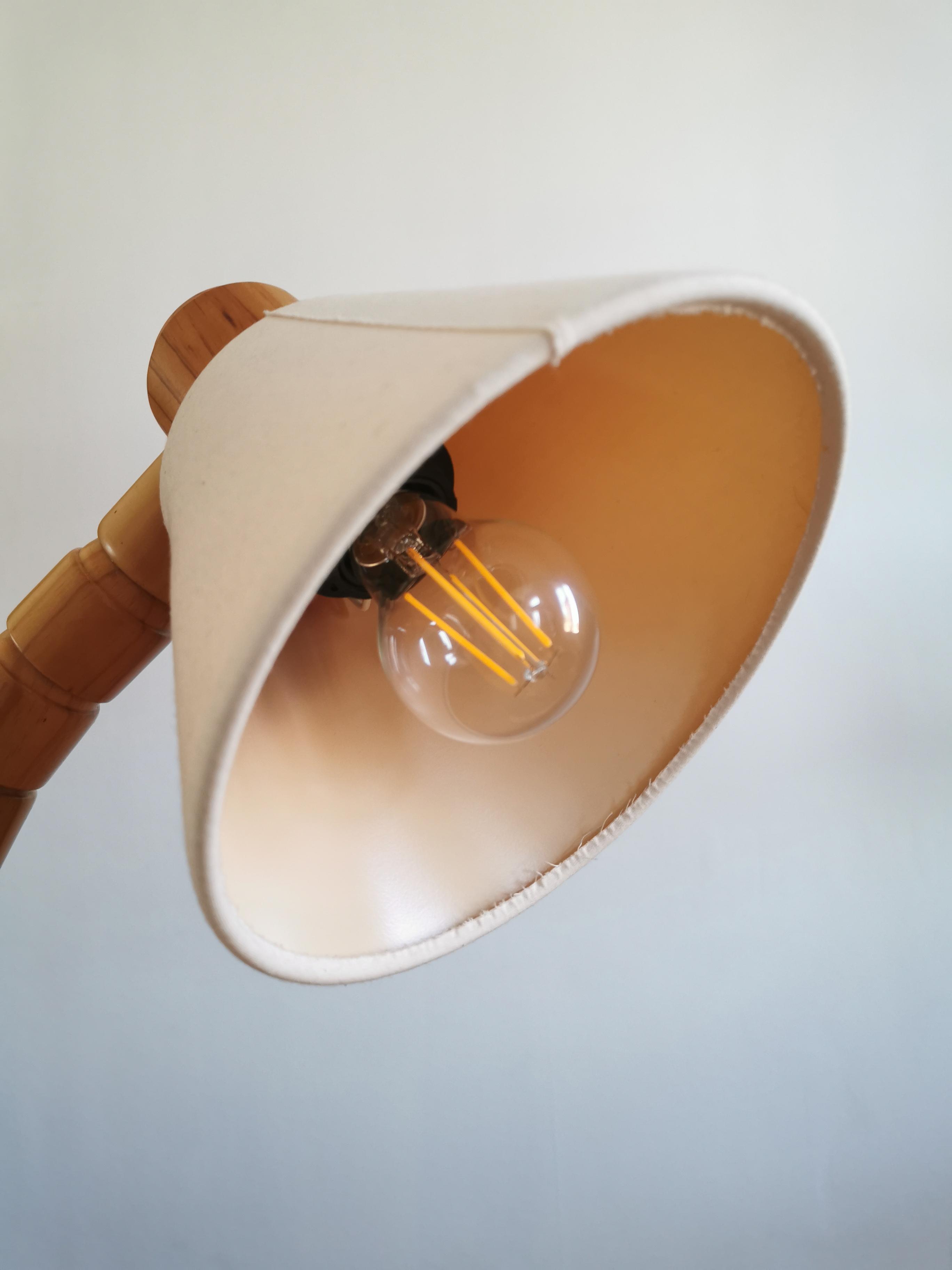 Scandinavian articulated pine lamp