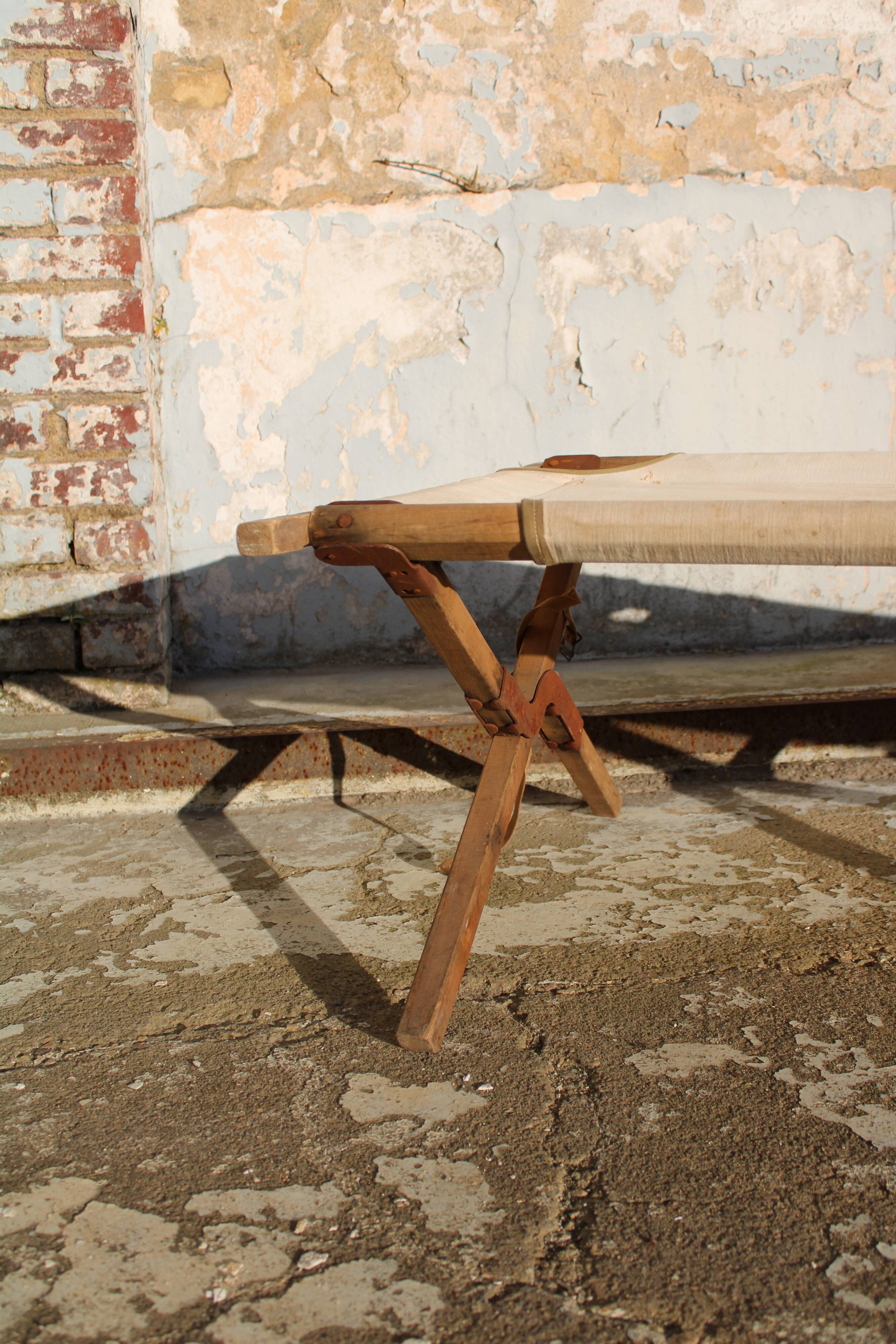 Antique camp bed
