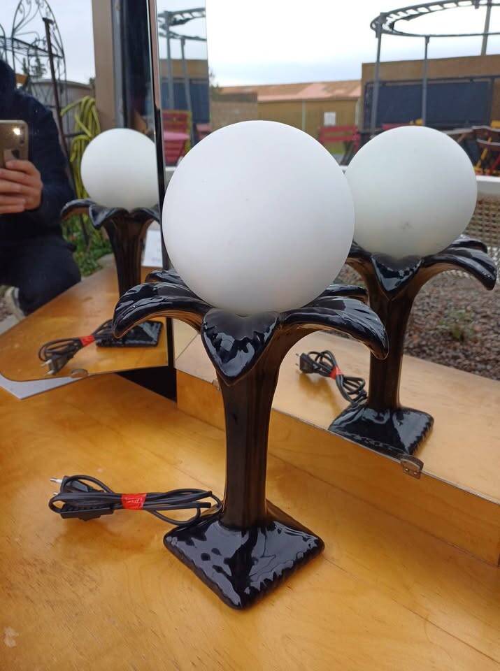 Palm Tree Globe Ceramic Lamp