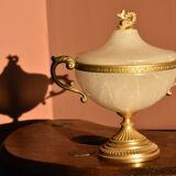 Alabaster and brass bonbonnière