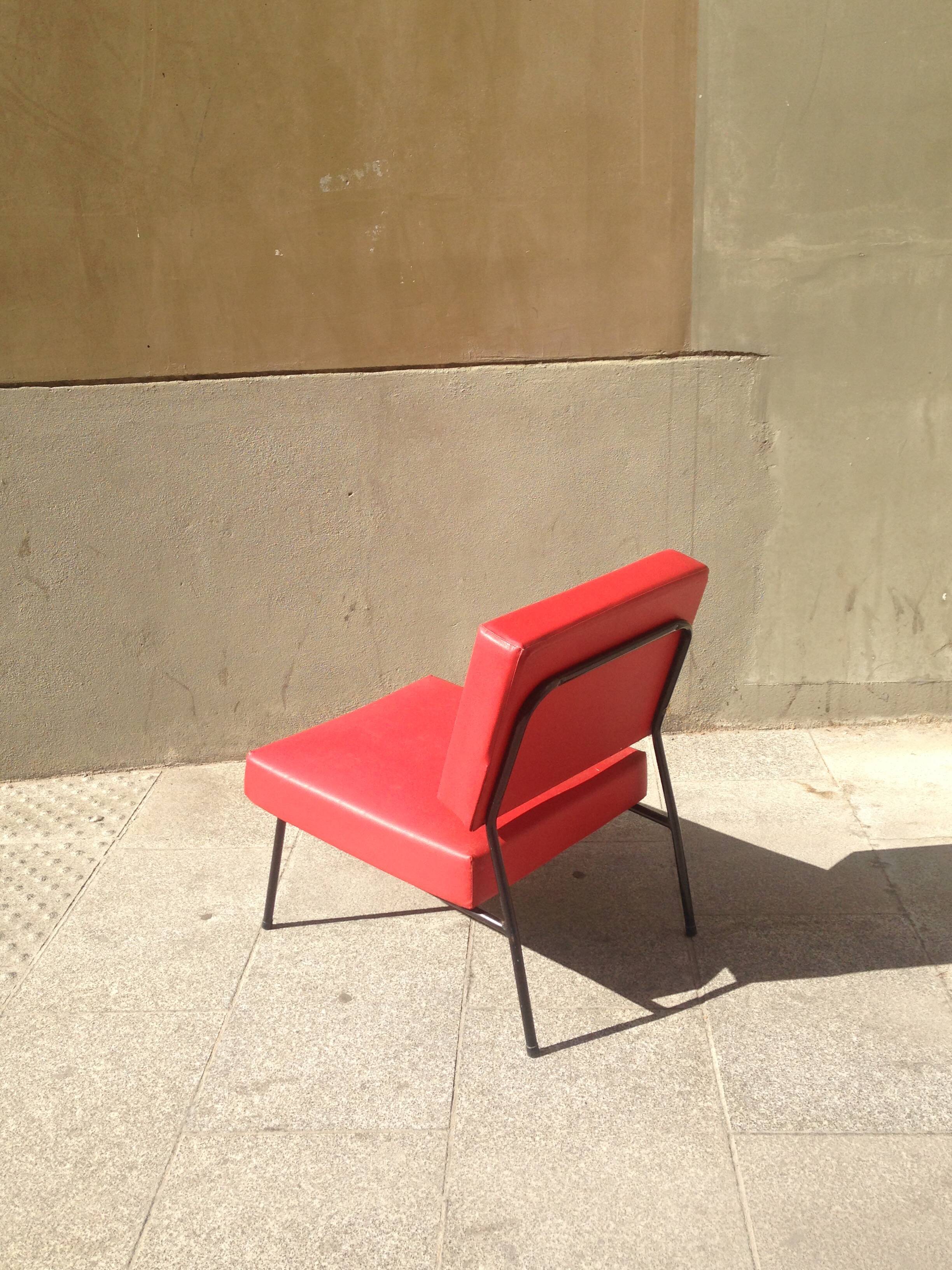 Armchair by Pierre Guariche signed Airborne 1960