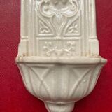 Digoin Sarreguemines earthenware holy water font