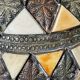 Vintage handcrafted lamp, pottery and silver-plated metal