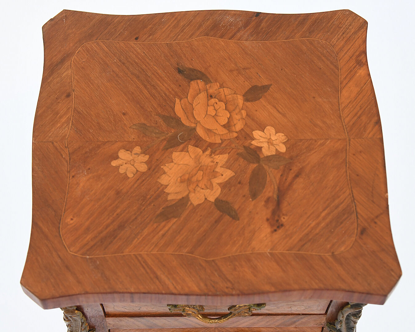 Bedside table in rosewood marquetry