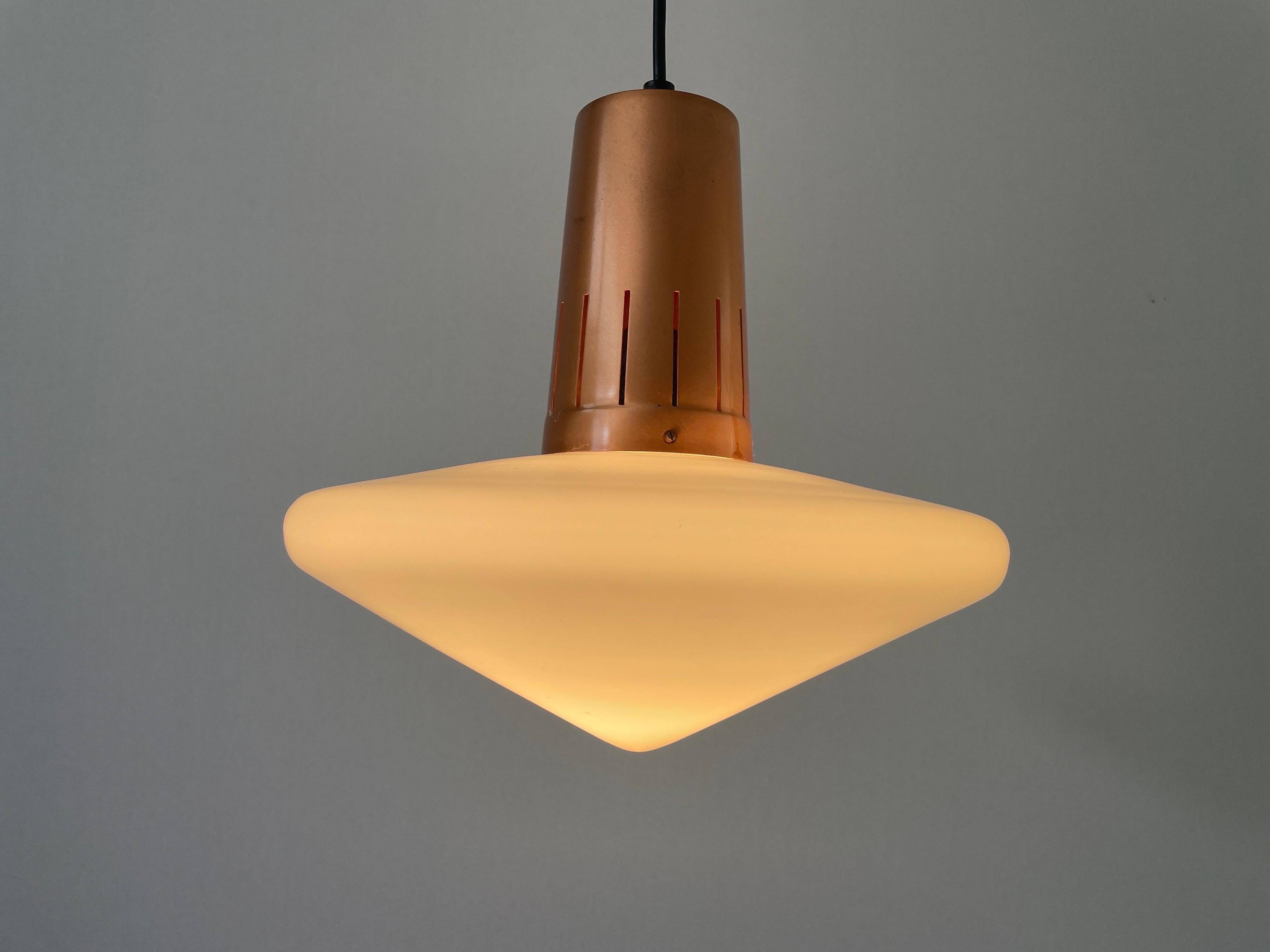 Pyramidal glass ceiling light, 1960s, Germany