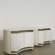 Simon Gavina Italian white lacquered wood  nigthstands, 1970s